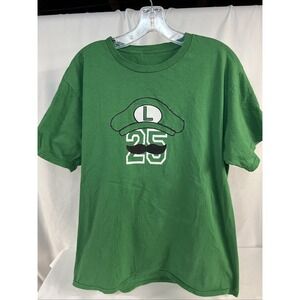 Mario Kart Featuring Luigi 25th Anniversary Size M Green Men's Gaming T-shirt